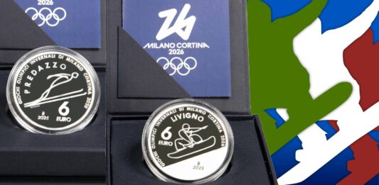 sport e località olimpiche milano cortina 2026 olimpiadi invernali sci salto snowbaord livigno predazzo oncia 6 euro argento moneta ipzs proof tiratura limitata numismatica collezione