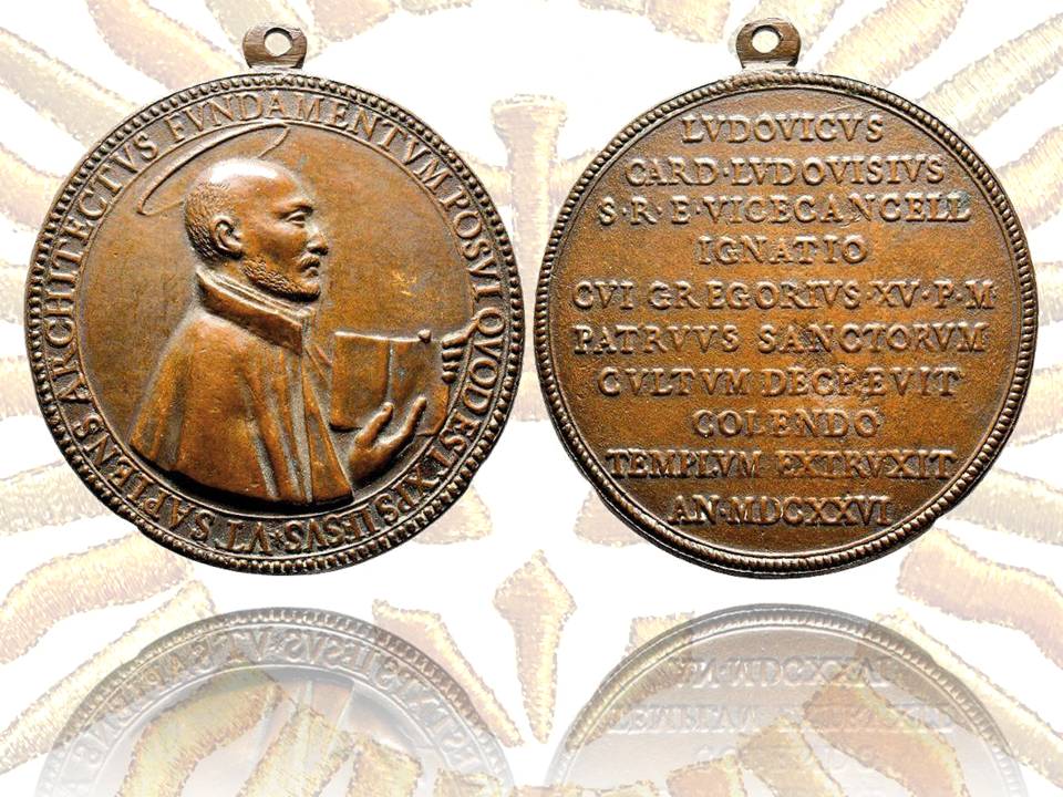 compagnia di gesù ignazio di loyola santo gesuiti papa francesco bergoglio chiesa controriforma santi missioni medaglie numismatica