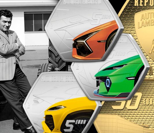 euro monete lamborghini auto supercar italia uracan urus temerario countach miura diablo oro argento ipzs poligrafico zecca collezione numismatica 2025 eccellenza italiana urus revuleto temerario