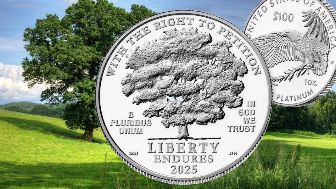 libertà del primo emendamento costituzione stati uniti moneta us mint oncia 100 dollari platino numismatica investimento bullion