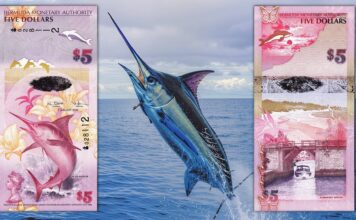 banconota dell anno 2024 ibns bermuda 5 dollari natura flora fauna mare