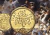 scudo della pace moneta oro clemente xi papa albani fiax pax ulivo guerra di successione spagnola storia numismatica