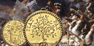 scudo della pace moneta oro clemente xi papa albani fiax pax ulivo guerra di successione spagnola storia numismatica