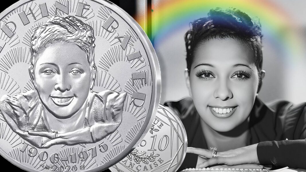 monete per josephine baker francia monnaie paris oro argento euro euromonete cantante ballerina diritti civili arcobaleno razzismo spettacolo