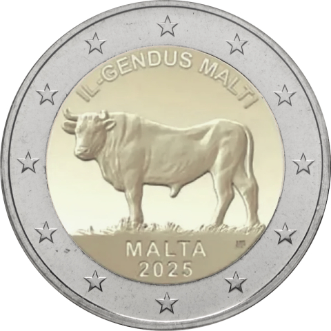 2 euro di malta 2025 monete collezione maria anna frisone noel galea bason bimetallica commemorativa tiratura limitata numismatica bue maltese mdina medina città fortezza