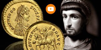 imperatore teodosio ii impero romano oriente occidente unni vandali attila oro medaglione moneta rarità numismatica ars classica asta nac oro ritratto adventus