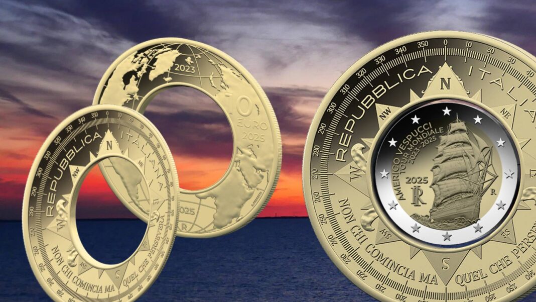 prima moneta oblò italiana 10 euro ciambella amerigo vespucci ipzs sold out numismatica collezione emanuele ferretti nave scuola