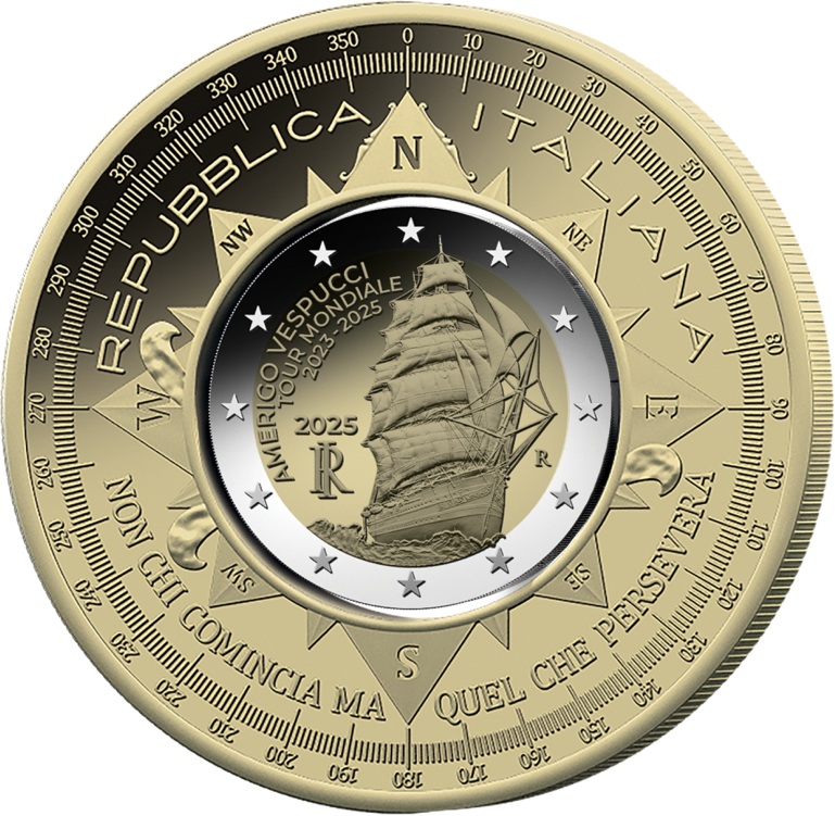 prima moneta oblò italiana 10 euro ciambella amerigo vespucci ipzs sold out numismatica collezione emanuele ferretti nave scuola
