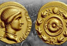 guerre civili galba vindice nerone impero romano roma aureo moneta numismatica rarità libertas scudo spqr oro rivolta
