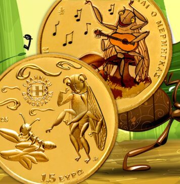 la cicala e la formica esopo favole grecia moneta bambini numismatica euro collezione collezionismo tiratura limitata colori morale