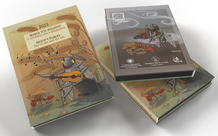 la cicala e la formica esopo favole grecia moneta bambini numismatica euro collezione collezionismo tiratura limitata colori morale