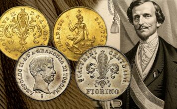banca di sussidio per il piccolo commercio firenze 1848 granducato di toscana leopoldo asburgo lorena bettino ricasoli lira fiorino ruspone quattrino soldo monete banconote