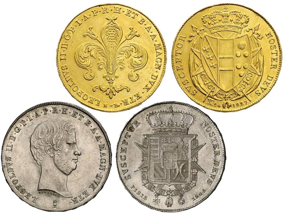 banca di sussidio per il piccolo commercio firenze 1848 granducato di toscana leopoldo asburgo lorena bettino ricasoli lira fiorino ruspone quattrino soldo monete banconote