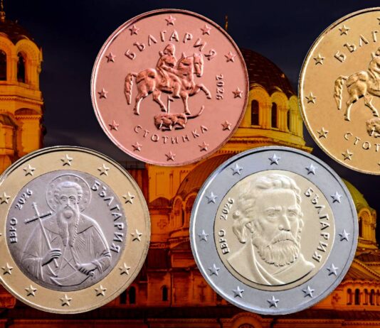 euro monete della bulgaria sofia lev stotinka facce nazionali ue unione europea ok numismatica collezione raro rarità