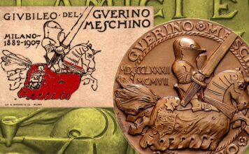 guerin meschino giornale periodico satira umorismo milano scapigliatura francesco pozza medaglia giubileo 1882 1907 cavaliere numismatica collezione asta inasta