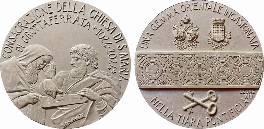 medaglia del millenario abbazia grottaferrata chiesa di santa maria loredana pancotto umberto moruzzi stefano bertuzzi accademia numismatica italiana comitato numismatico italiano omea