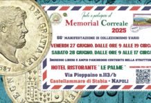 memorial correale di giugno 2025 castellammare di stabia fiera mostra mercato collezionismo numismatica filatelia modernariato monete francobolli cartoline medaglie banconote lire euro valore