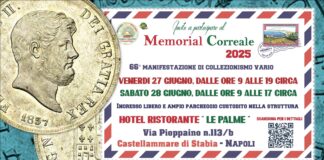 memorial correale di giugno 2025 castellammare di stabia fiera mostra mercato collezionismo numismatica filatelia modernariato monete francobolli cartoline medaglie banconote lire euro valore