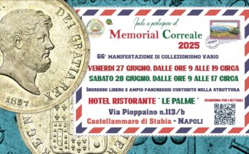 memorial correale di giugno 2025 castellammare di stabia fiera mostra mercato collezionismo numismatica filatelia modernariato monete francobolli cartoline medaglie banconote lire euro valore