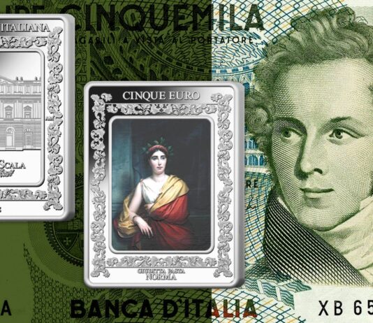 euro moneta lirica italiana vincenzo bellini norma giuditta pasta musica teatro alla scala opera ipzs argento proof tiratura limitata novità collezione
