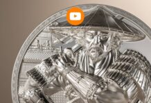moneta samurai d'argento isole cook cit coin invest tiratura limitata guerriero combattente bushido giappone sol levante tradizione katana