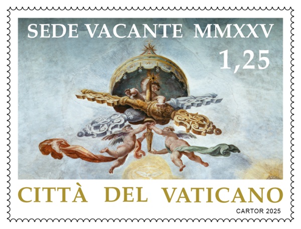 medaglia ufficiale della sede vacante 2025 cardinale camerlengo jopesh kevin farrell papa leone XIV padiglione chiavi san pietro vaticano amalia mistichelli oro argento bronzo monete euro collezione novità