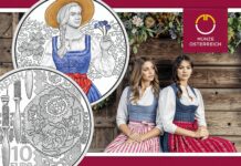 euro monete tradizionali e trendy austria vienna costumi tipici moda tradizione bellezza argento rame numismatica collezione