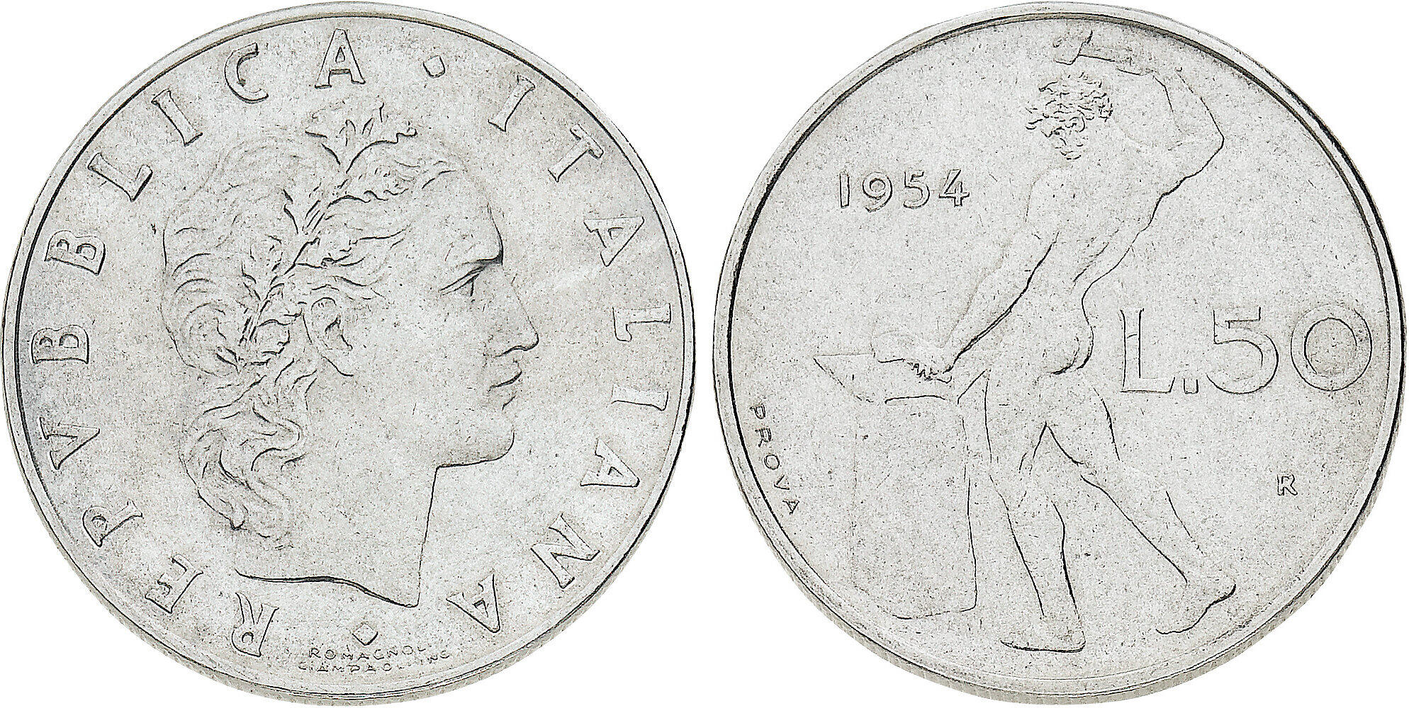 50 lire vulcano moneta monete lira repubblica italiana italia valore numismatica collezione quanto vale rarità mito storia costume