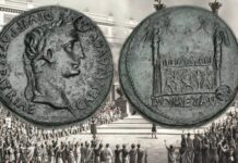 altare di lugdunum gallia santuario impero romano augusto druso tiberio sesterzio dupondio asse moneta numismatica romana potere propaganda guerra legioni