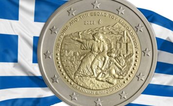 annoversario dell esodo di missolungi grecia 1826 2026 atene moneta 2 euro commemorativ guerra indipendenza impero ottomano numismatica