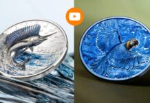 pesce vela e pappagallo animali natura fauna biodiversità bellezza colori monete cit coin invest oncia argento dollari cook islands novità numismatica collezione limited edition