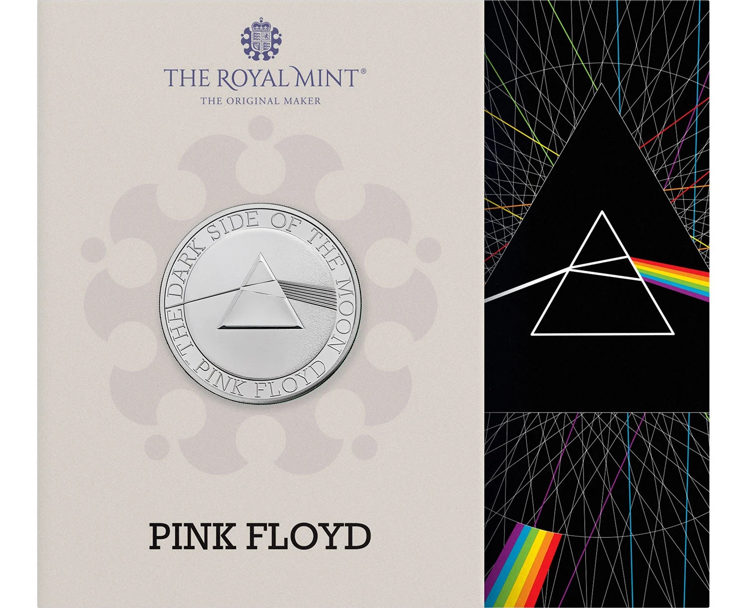 the dark side of the moon pink floyd album rock hit parade billoboard royal mint moneta monete colori numismatica musica collezionismo concerti fan