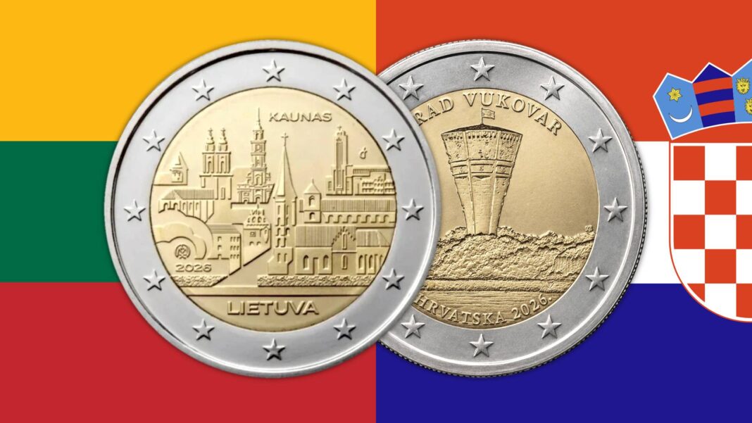 2 euro commemorative moneta numismatica novità croazia lituania kaunas vukovar monumento collezione
