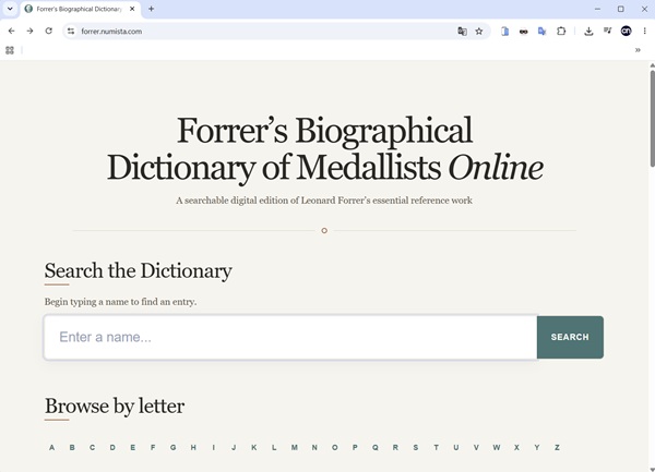 dizionario dei medaglisti incisori maestri di zecca leonard forrer online digitale gratis numista monete medaglie gemme numismatica numista