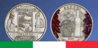 sapori di calabria cirò cipolle tropea peperoncino nduja caciocavallo soppressata monetsa 5 euro enogastronomia italia ipzs marta bonifacio collezionismo numismatica