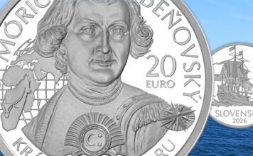 re del madagascar euro moneta argento slovacchia esploratore avventuriero illuminismo