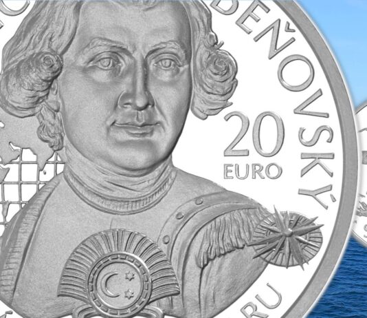 re del madagascar euro moneta argento slovacchia esploratore avventuriero illuminismo